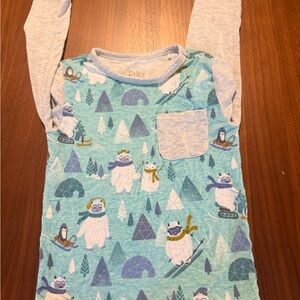 Little Sleepies Aqua and Light Gray Yeti Print Shirt
